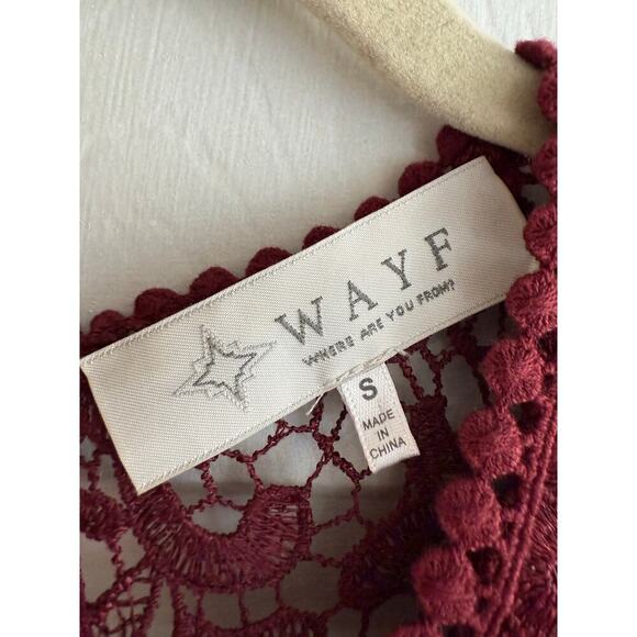 WAYF Women’s Lace Minidress in Burgundy size Small - Picture 8 of 11